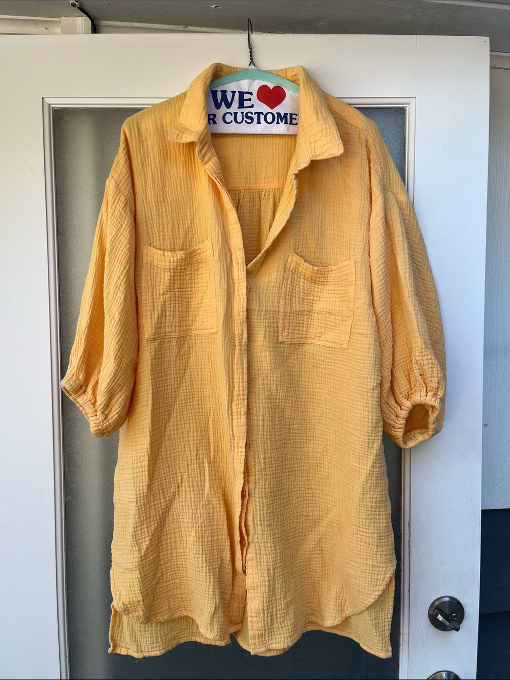 Orange Cotton Gauze Beach Coverup